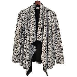 KUT From The Kloth Women's Open Front Cardigan Black White Size M